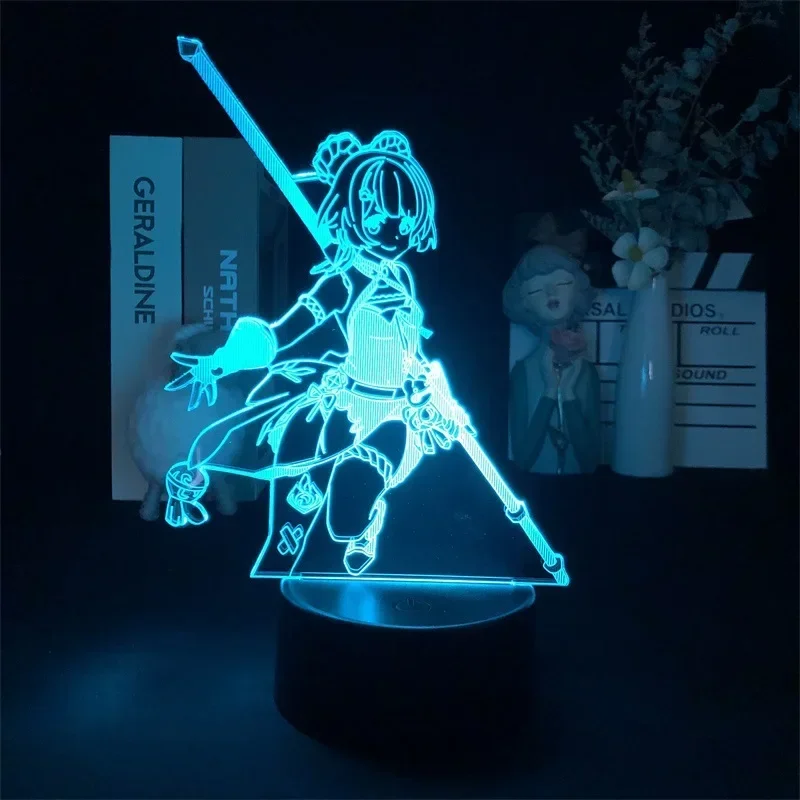 Genshin Impact Night Light 3D Illusion Anime Harajuku Lamp for Bedroom Decor LED Light Atmosphere Table Night Lamps Kids Gift