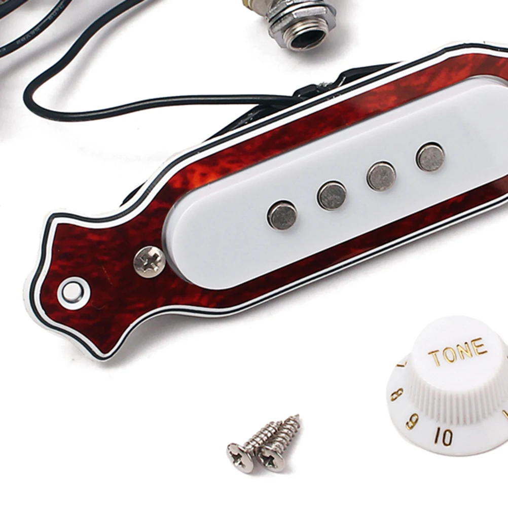 

Pickup Guitar Replacement Four-string Soundhole Dark Red Metal High Permeability