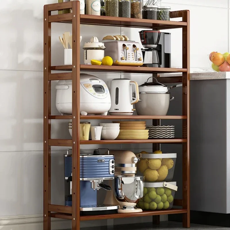 Multi-Tier Metal Shelving Rack Kitchen Storage Shelf Household Floor Standing Laundry Organizer Seasoning Holder Home