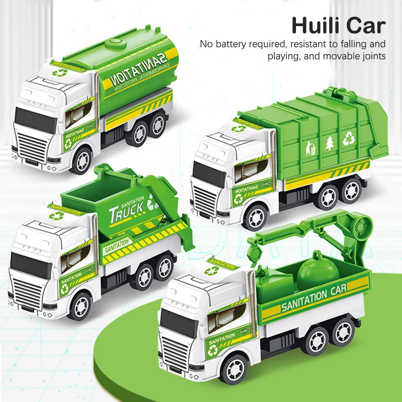 

Kids Toys Car Inertia Sanitation Truck Models Pull Back Engineering Vehicle Fire Engine Boys Toys For Children Gift