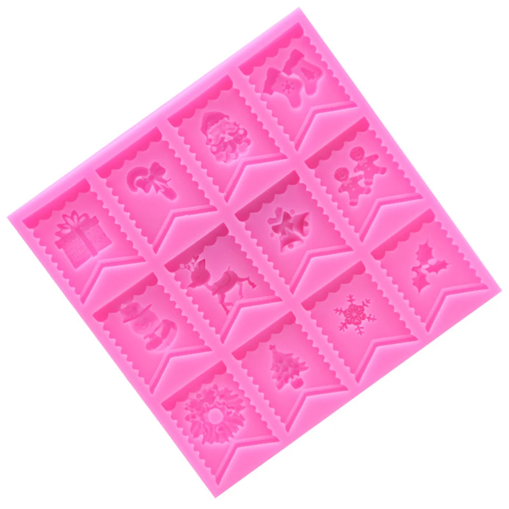 

Christmas DIY Silicone Molds Cake Decorating Tools Baking Mold for Candy Dessert Chocolate Fondant (Pink)