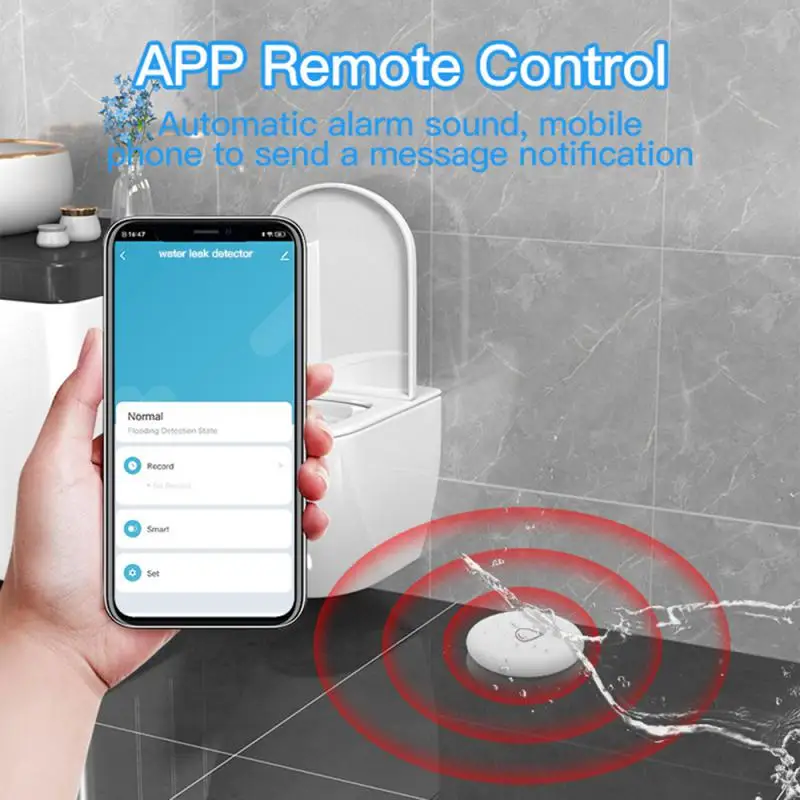 Aubess Tuya Zigbee Water Leak Detector Water Immersion Sensor Leakage Smart Home Alarm Security Protection App Remote Monitoring