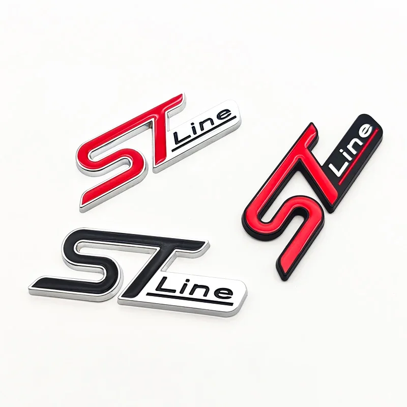 3D Metal ST Line Emblem Sticker Car Exterior Decoration Badge Decal For Ford Focus Fiesta Puma Kuga Edge