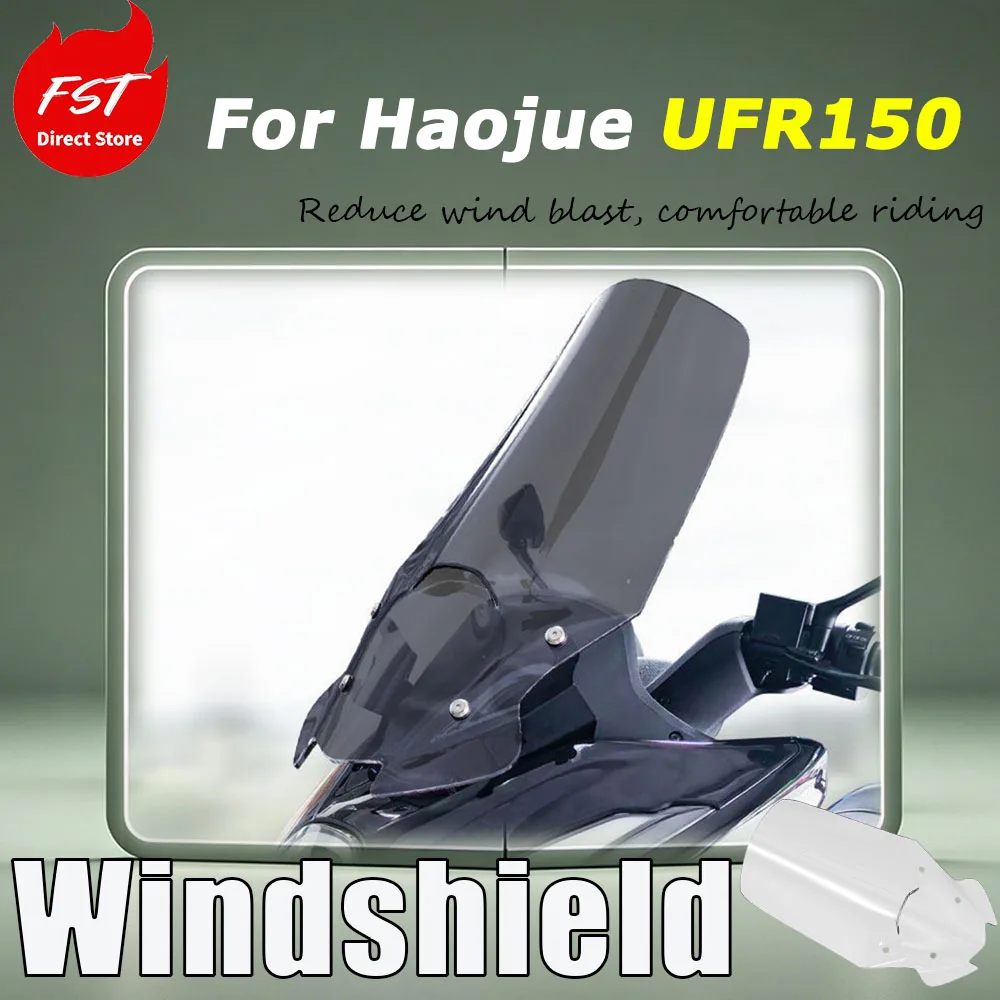 For Haojue UFR150 Replacement parts: Raised front windshield, transparent windshield guard, and rain shield panel