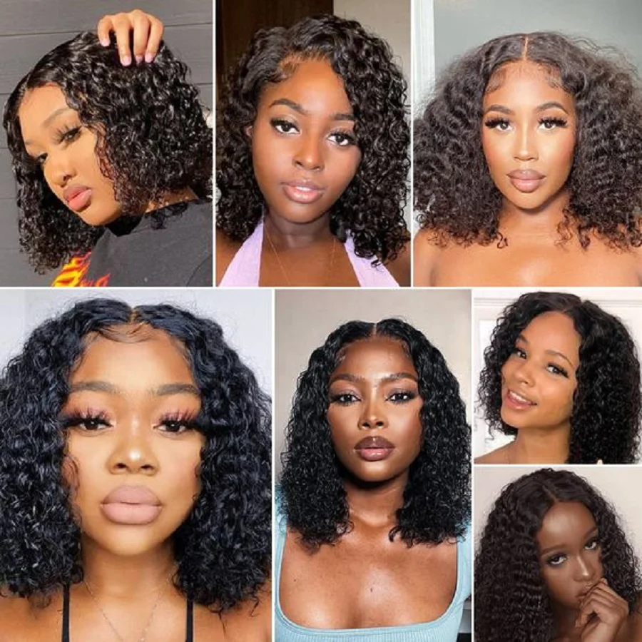 Curly Human Hair Wig Short Bob Hair Wig Human Hair Wigs For Women Human Hair Lace Closure Glueless Wig Human Hair Ready To Wear