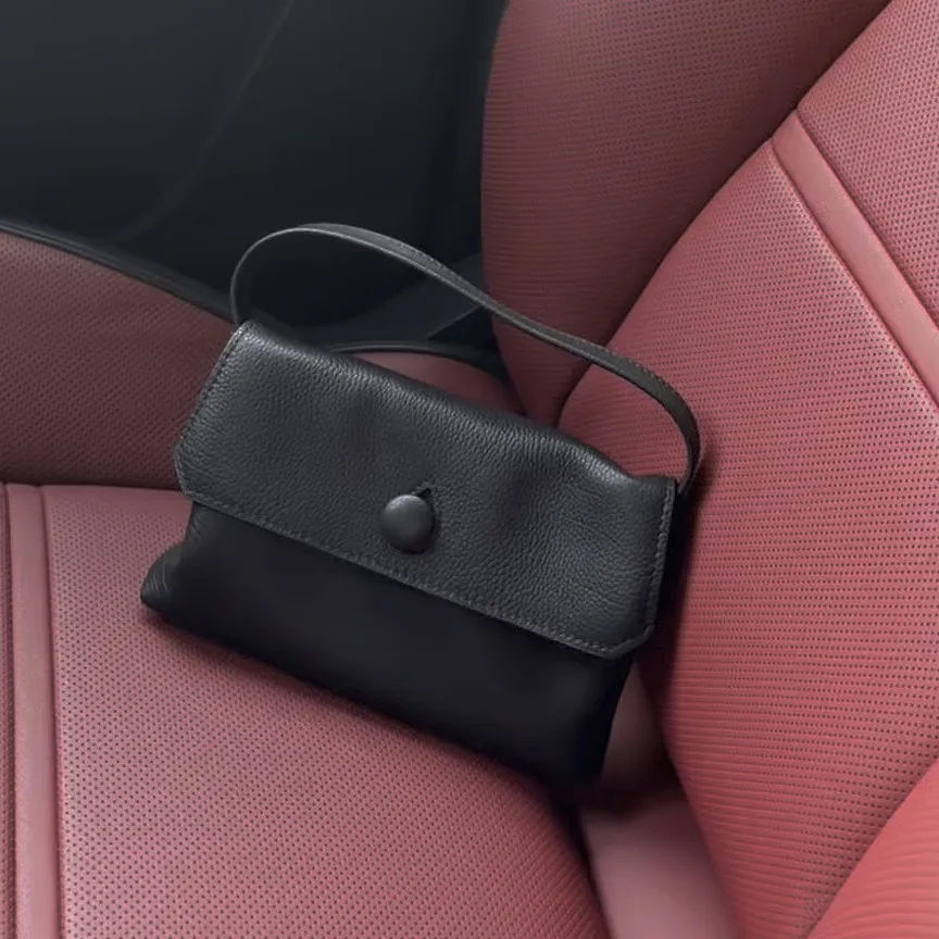 

Premium Genuine Top-Grain Calfskin Mini Crossbody Bag, Niche Luxury Textured Small Square Purse, Versatile Summer Leather Phone