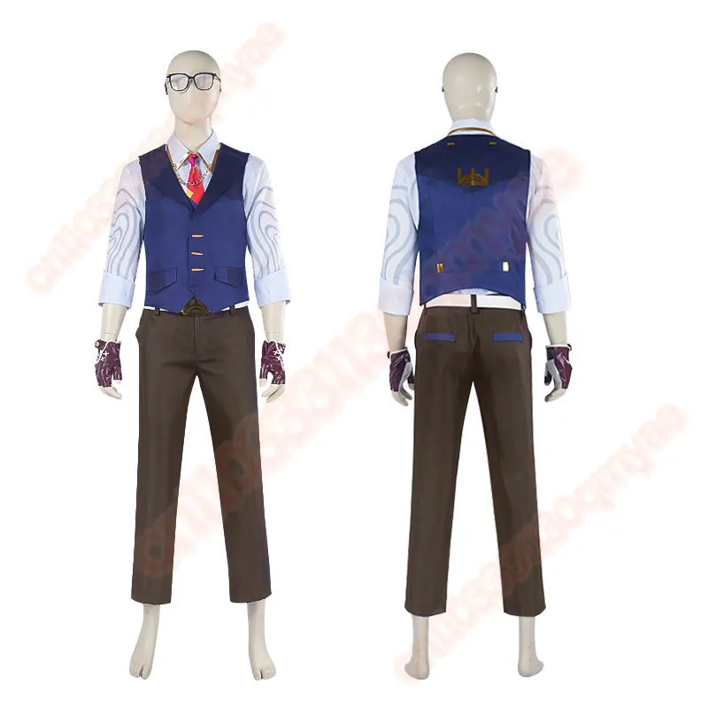 Anime Game Valorant Chamber Cosplay Costume Vest Shirt Pant Outfit Accessories Halloween Carnival Party Christmas Outfit Prop