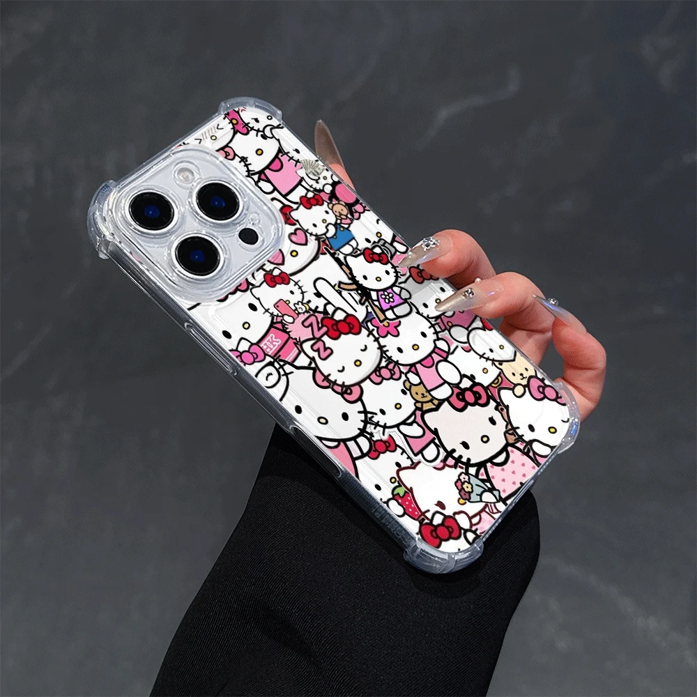 Custodie per cellulari Hello Kitty Cat per iPhone 15 IPhone 16/15/14/13/12/11/x/xs/xs Max Custodia per telefono trasparente per ragazze Regalo Hellokitty