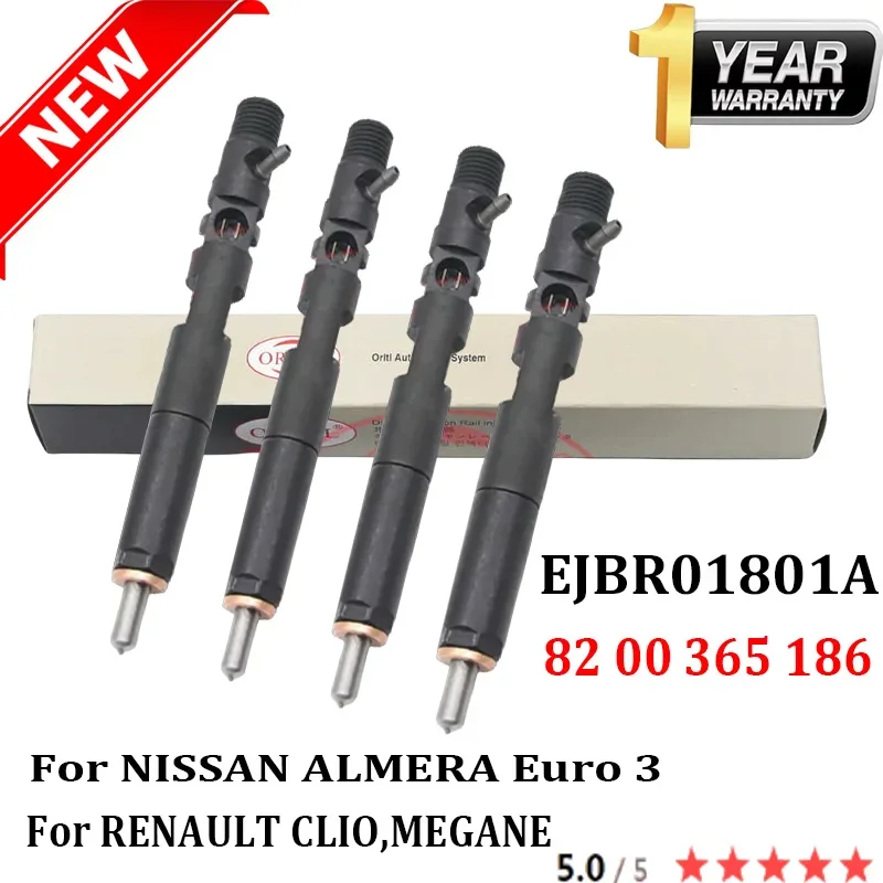 

4PCS EJBR01801A (82 00 365 186 Common Rail Diesel Injector 8200365186 Nozzle for NISSAN RENAULT