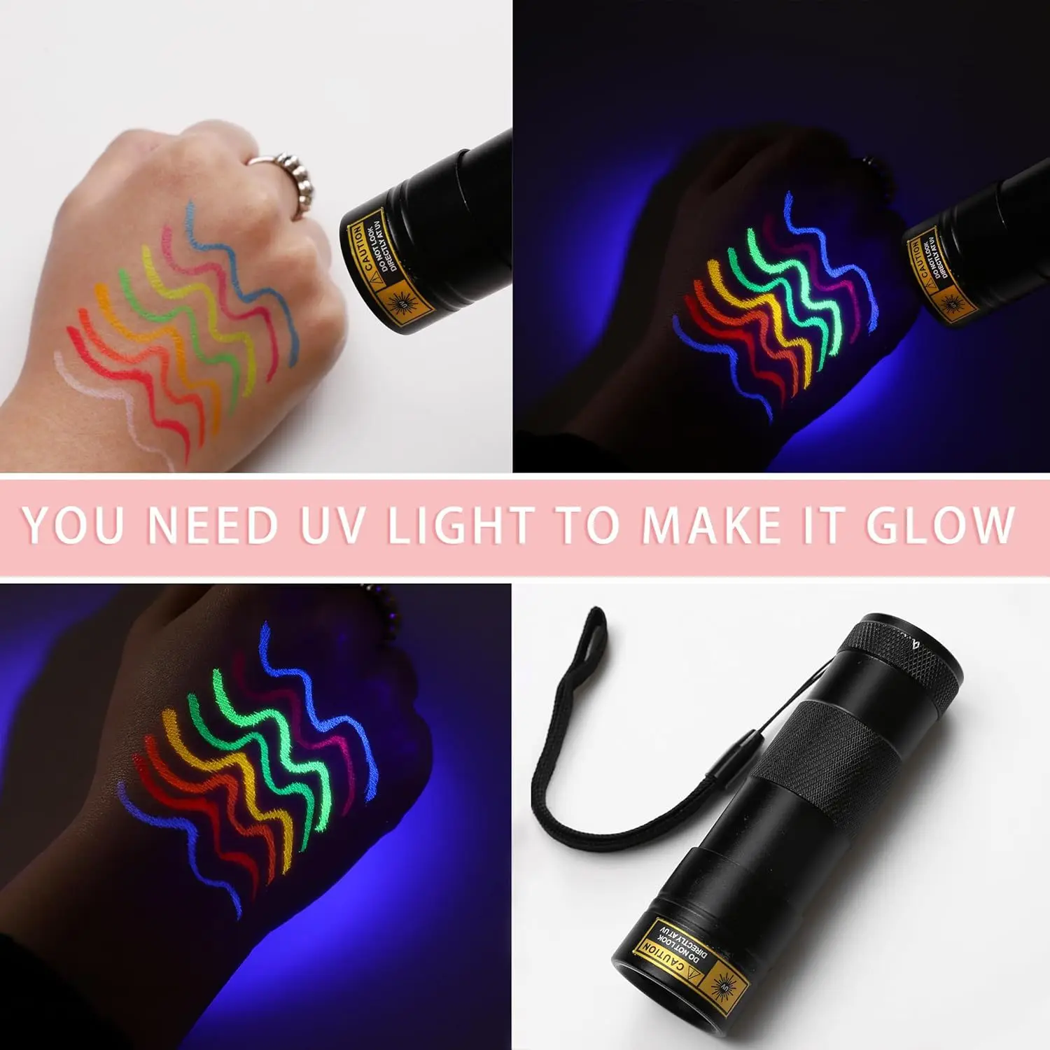 Hoogwaardige fluorescerende eyeliner-pen, kleur UV-eyeliner-pen, waterdicht, zweetbestendig, moeilijk om make-up-gezichtsverfpen af te nemen