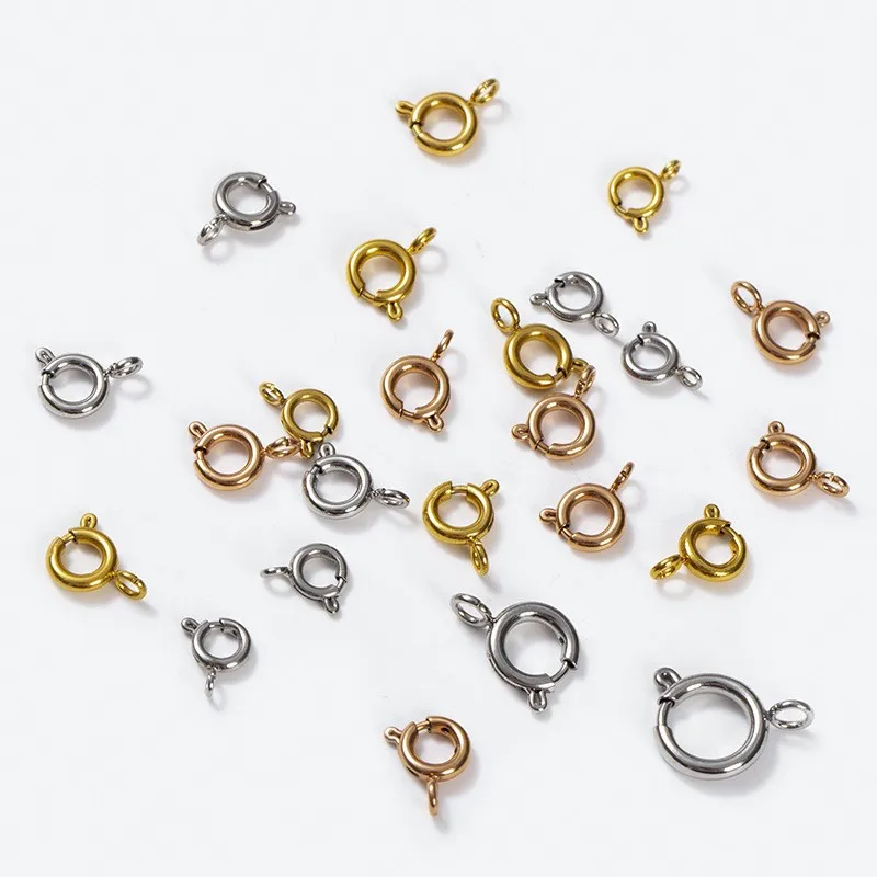 

100pcs Stainless Steel Slingshot Buckle Accessories Connect Clasp Hook DIY Necklace Bracelet Silver Golden 6mm