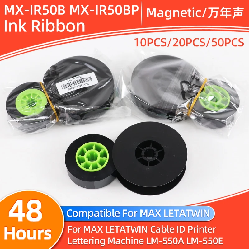 10-20-50pcs-mx-ir50b-mx-ir50bp-lm-ir50b-as-black-ink-ribbon-for-max-letatwin-cable-id-printer-lettering-machine-lm-550a-lm-550e