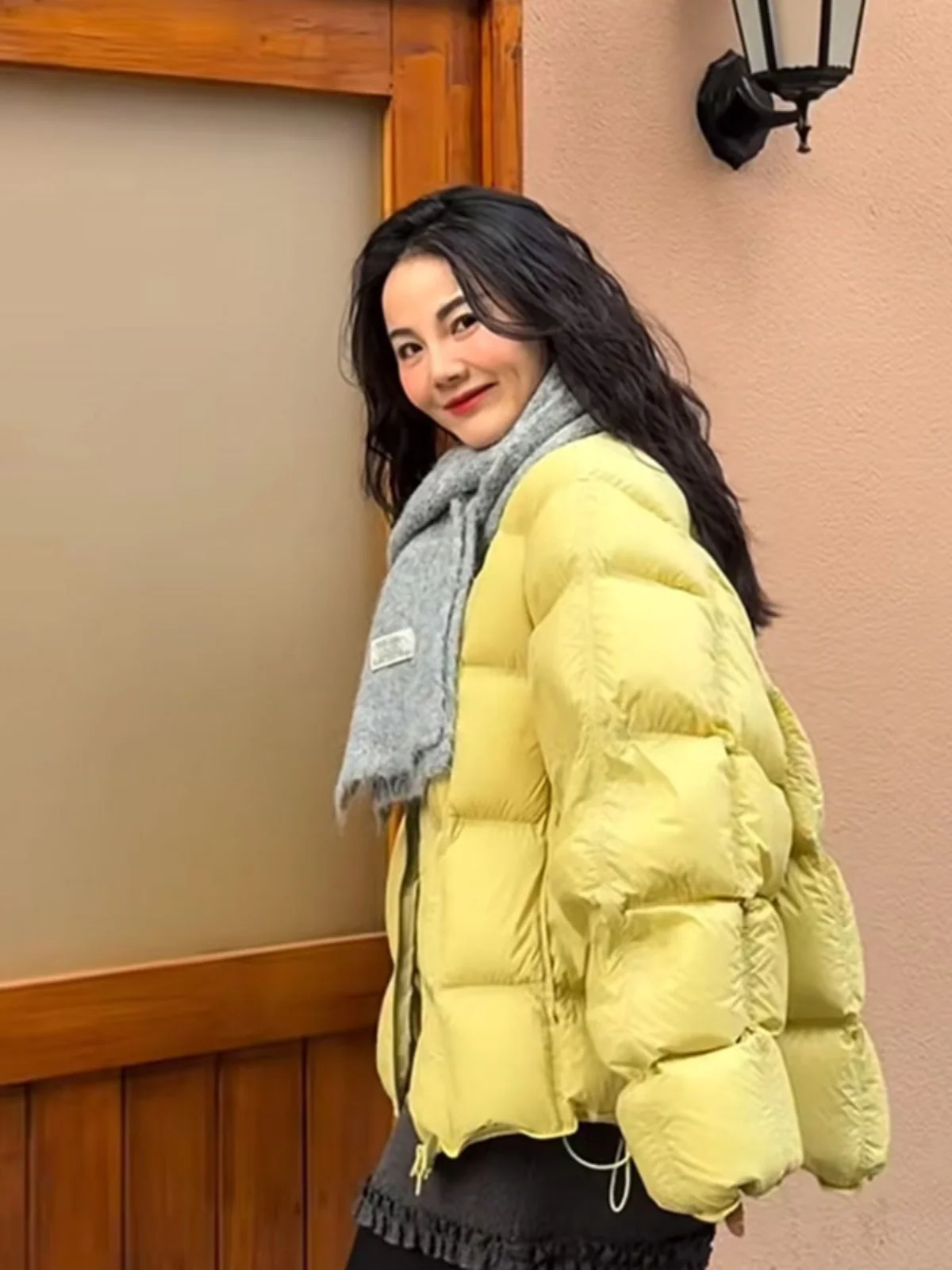 

Korean Sle ort Puffer Jaet Women's Warm Cotton down Coat Small Square id Design Winter New Loose Fit Bread Suit