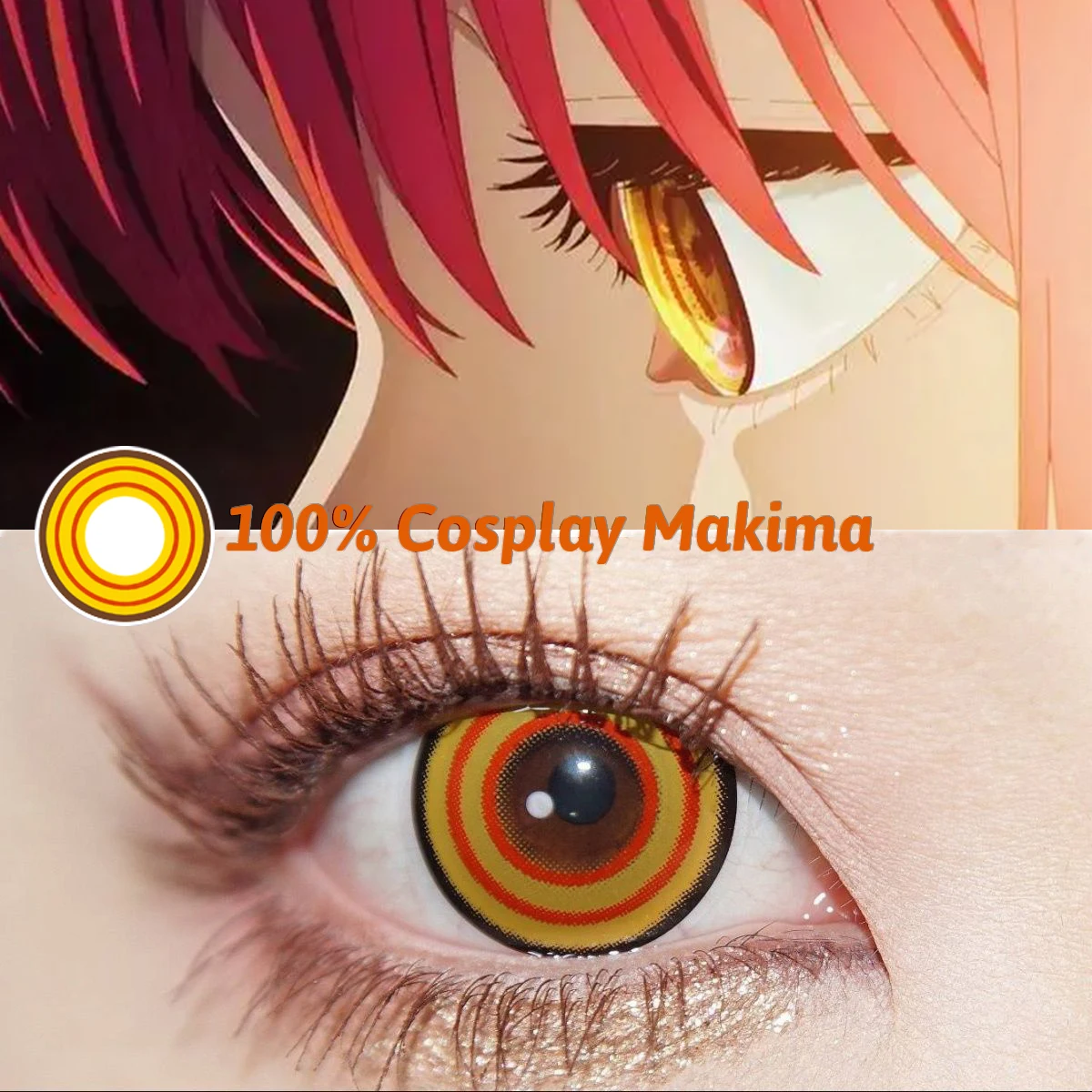 2 Stuks Colorcon Kleur Contactlenzen Jaarlijks Geel Contactlenzen met Afstuderen Gratis Verzending Makima Cosplay