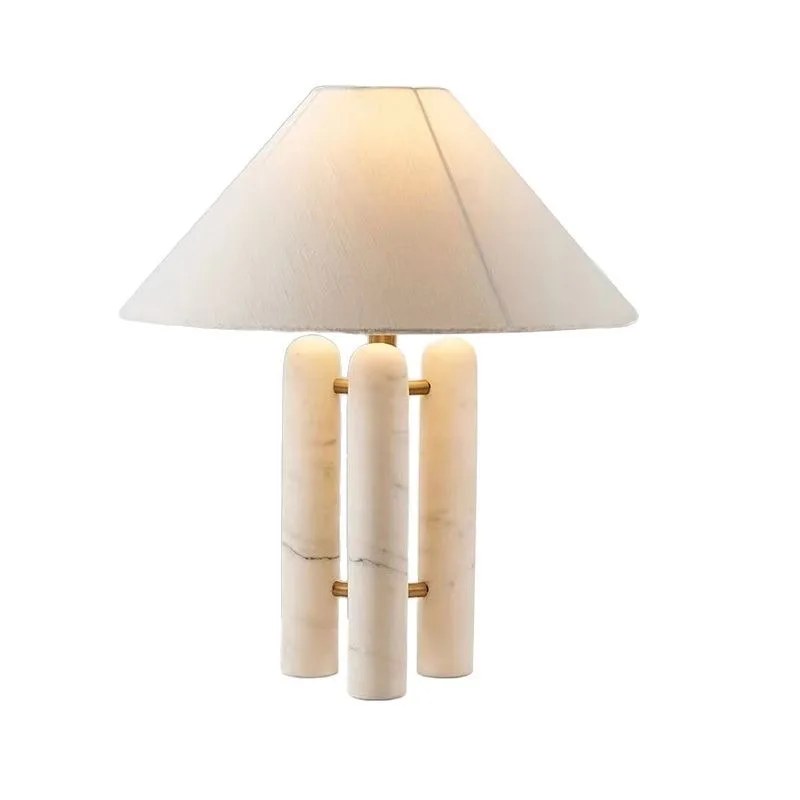 American fabric marble desk lamp study bedside lamp