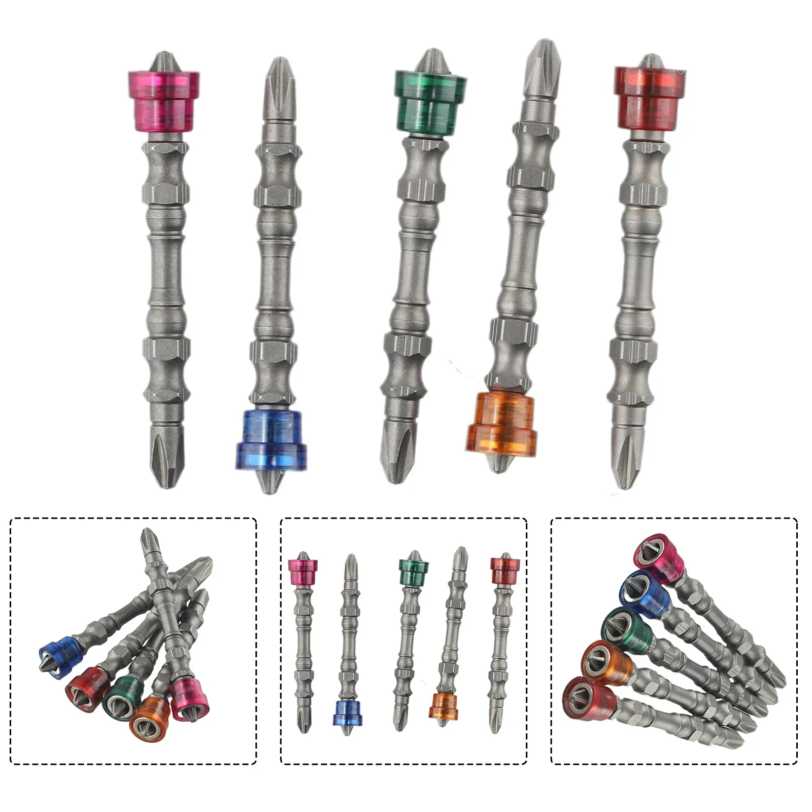 

5pcs Magnetic Screwdriver PH2 Alloy Steel Double-Headed Cross Drill Bit 65mm Alloy Steel Suitable For The Furniture Industry