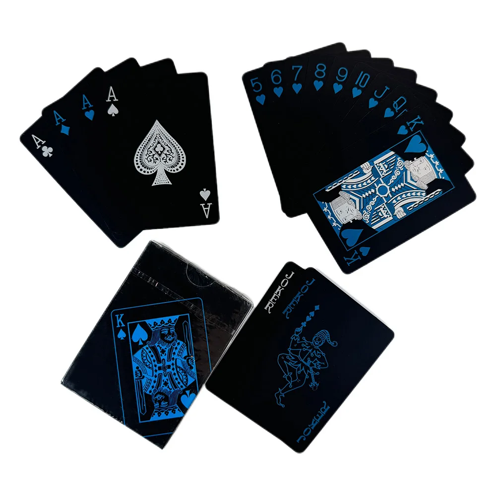 

63x88mm Black PVC Waterproof Pure Plastic Playing Cards Durable Magic Specialized Deck Of Cards Gift Collection Poker Cards