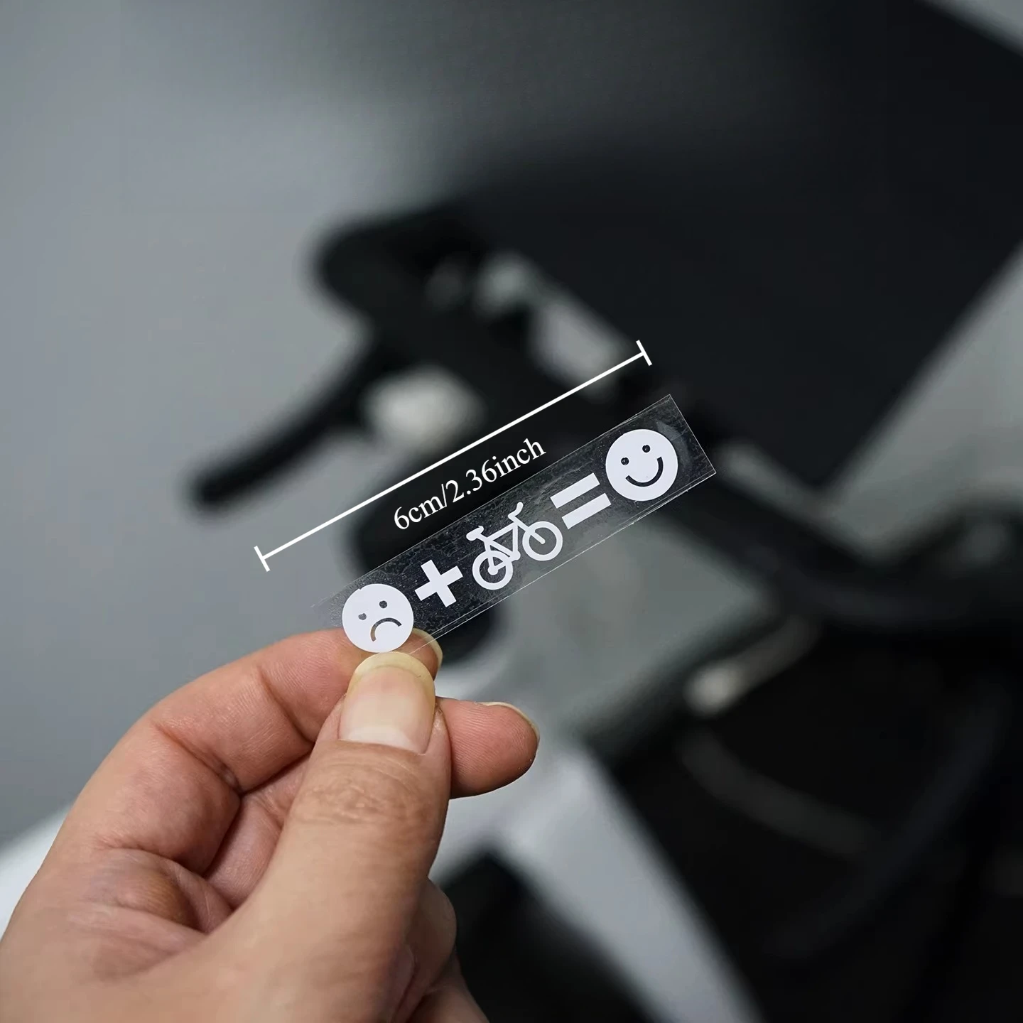 3Pcs/Set Sad Face + Bike = Happy Face Vinyl Stickers, Waterproof Decals for MTB & Road Bike Frame Decor