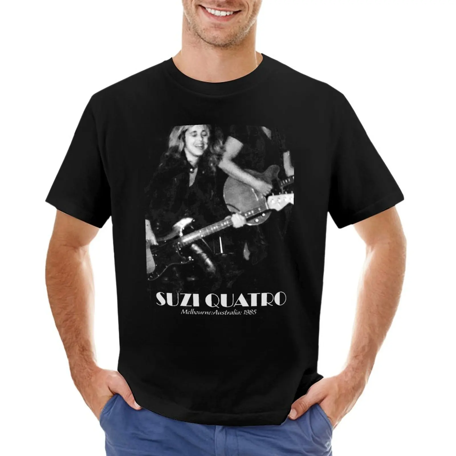 Suzi Quatro: Melbourne:Australia 1985 T-Shirt graphic shirts summer top heavyweights mens t shirts pack