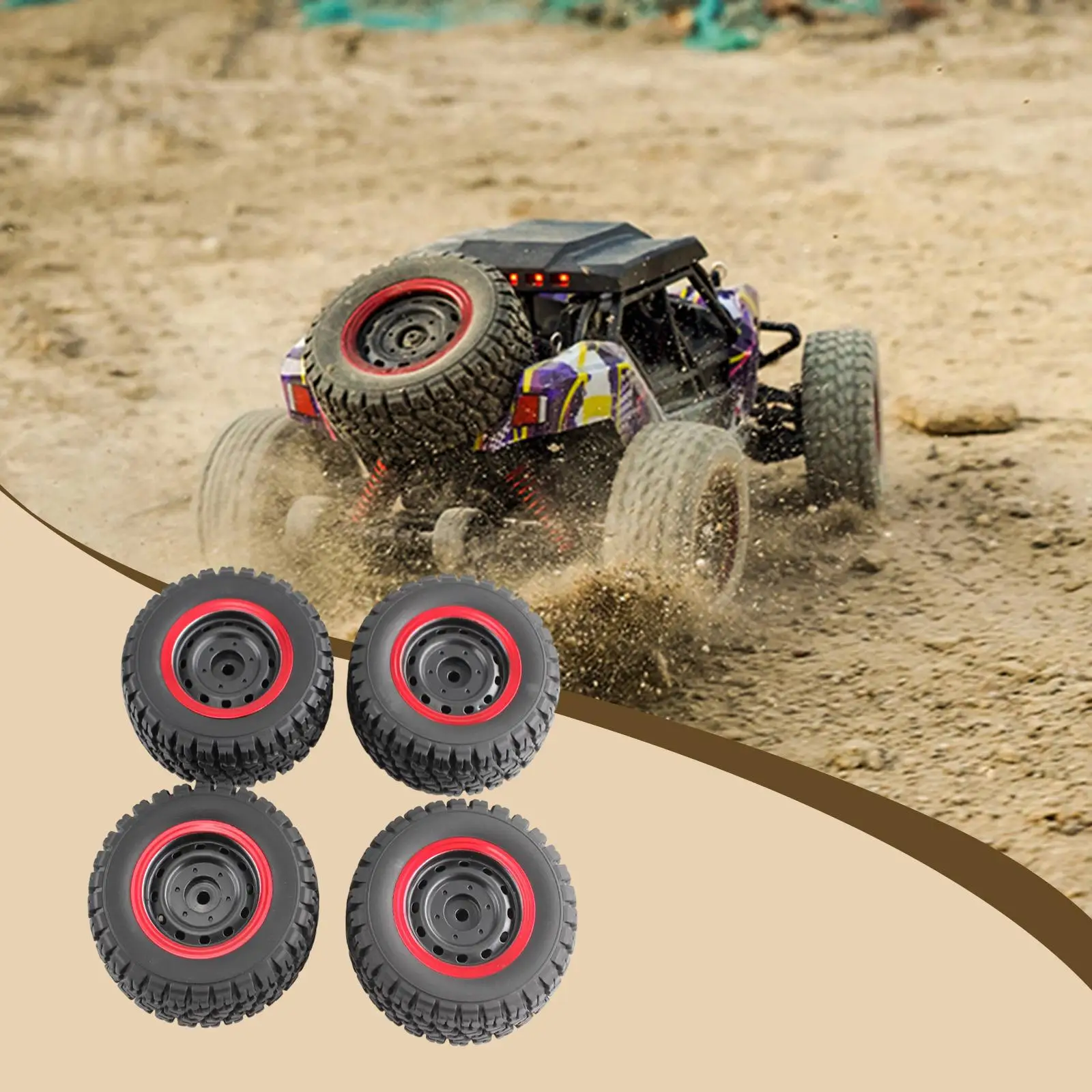 4 Stuks 8.2 Cm Rc Wiel Banden Supply Assembly Verbeterde Tractie Rc Onderdelen Toebehoren Vervanging Voor 16106Pro 16106 Crawler auto Vrachtwagen