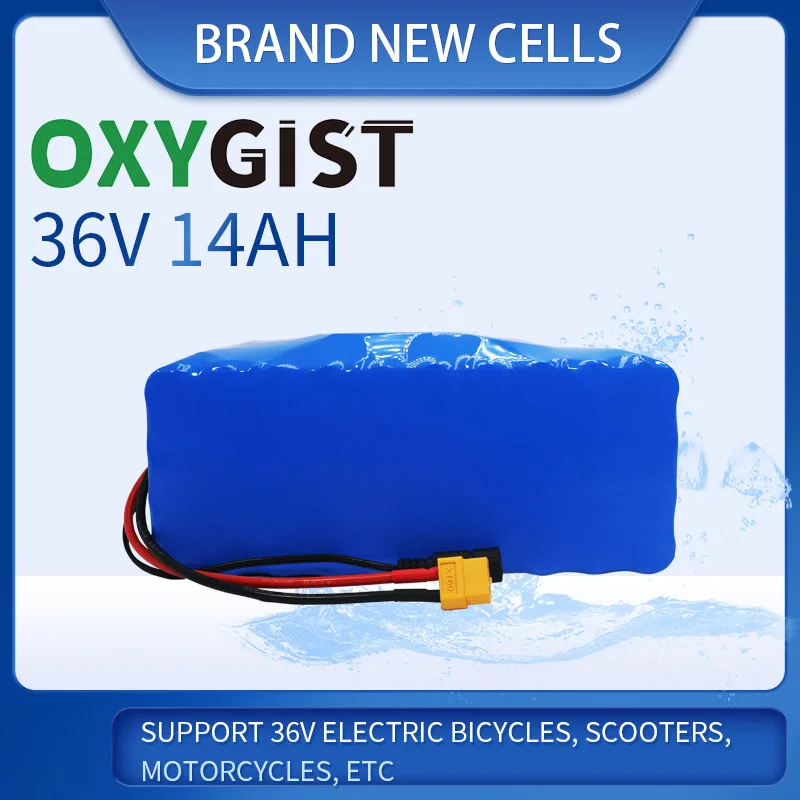 OXYGIST 36V 10S4P 14Ah 42V 18650 high-capacity power lithium battery pack for ebike electric car bicycle scooter belt 25A BMS