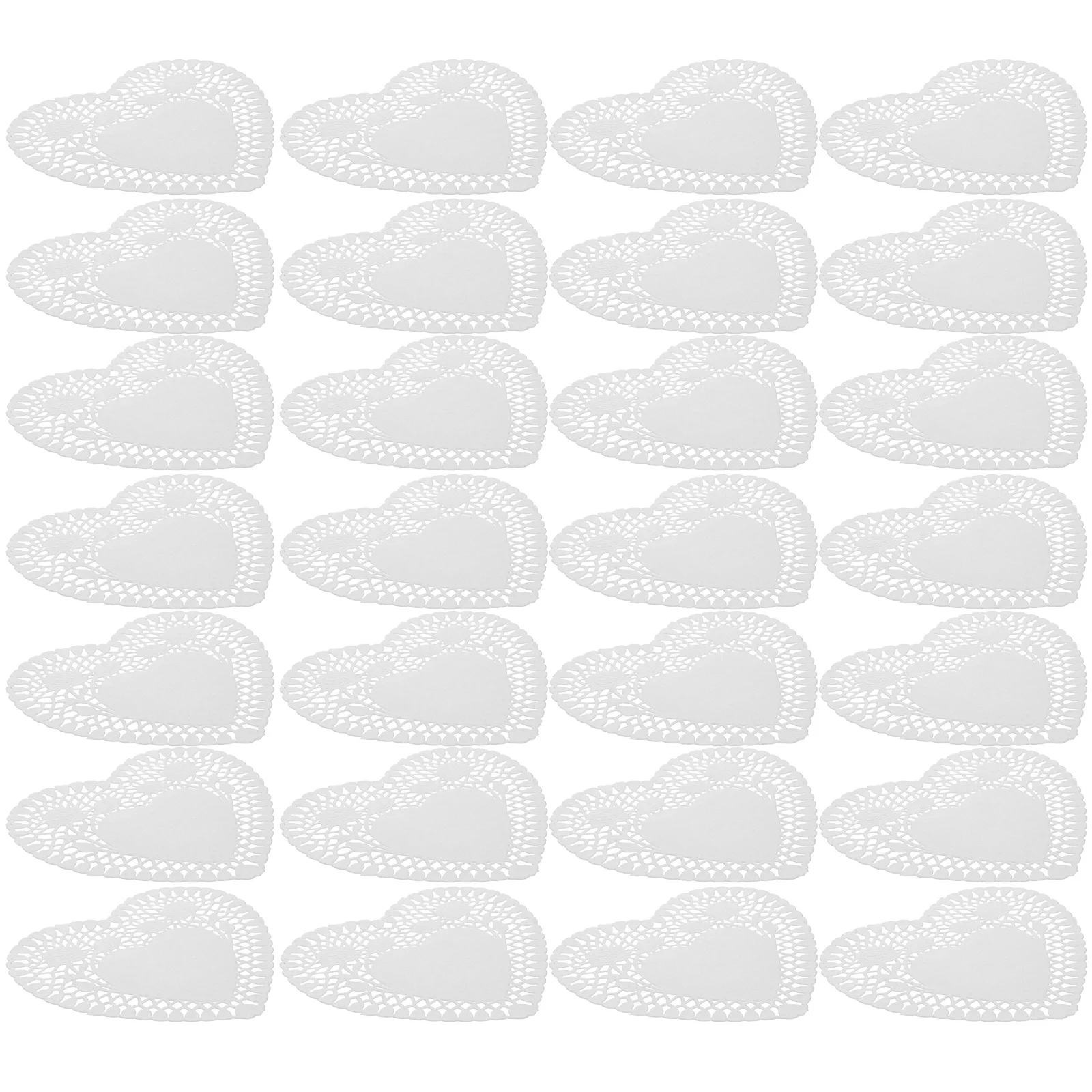 

100Pcs Heart Lace Paper Doilies Oil-Absorbing Paper for Cakes Desserts Valentine's Day Baking Supplies Disposable Baking Sheets