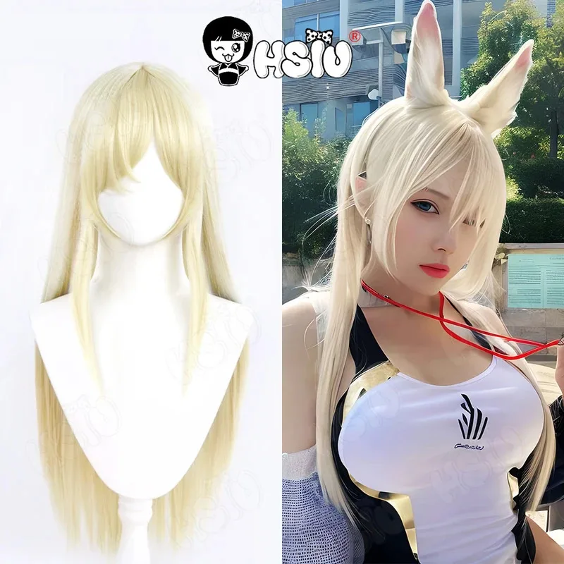 

Kanna Ogata Cosplay Wig HSIU 80CM Beige Long Hair Heat Resistant Synthetic Wig+Wig cap Game Blue Archive Kanna Ogata cosplay Wig