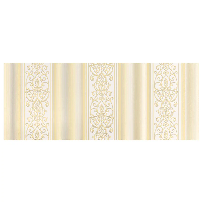 ورق حائط غير منسوج على الطراز الأوروبي لغرفة النوم وغرفة المعيشة ثلاثي الأبعاد بشريط عمودي ديكور منزلي خلفية تلفزيون دافئة wa #6