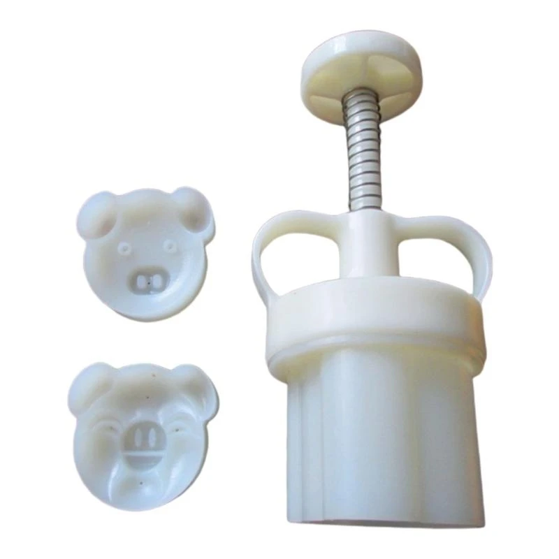 W8EA Plastic Mooncake Mold Pig Face Stamp Cookie Cutter Mold Hand Pressure Baking Accessories Mid-Autumn Festival