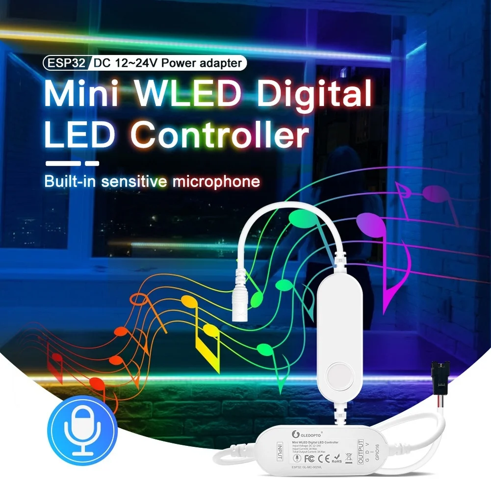 

1 PC For WiFi RGB IC LED Strip Controller For WLED App Compatible For ESP32 Remote Control Controller For Indoor Lighting