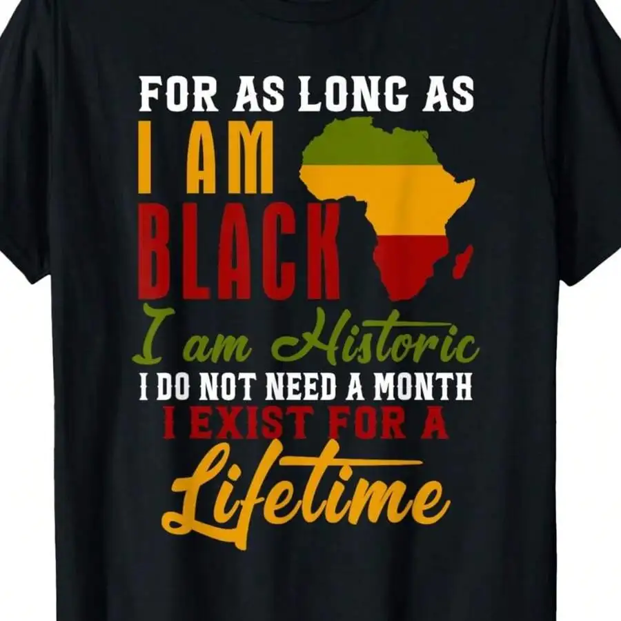 Black History Men's Cotton T-Shirt – Striking Graphic Design, Short Sleeves, Crew Neck, Casual And Comfortable Fit, Plus Size, Perfect For Black