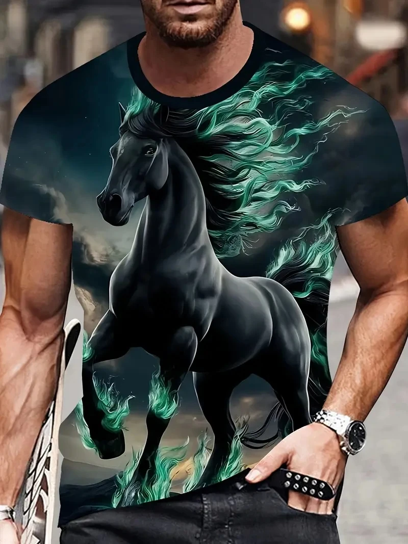 

Мужская футболка больших размеров с 3D-принтом, повседневная свободная и модная футболка с короткими рукавами, мягкая, удобная и дышащая