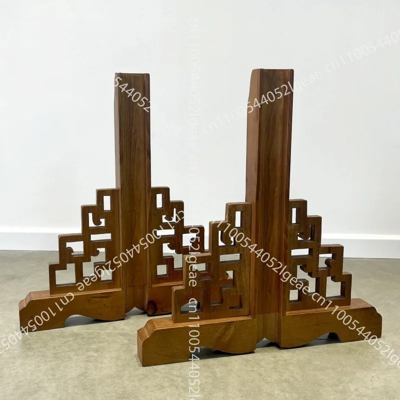 Solid wood base multi-size screen partition ornament antique old Dongyang wood carving grid accessories