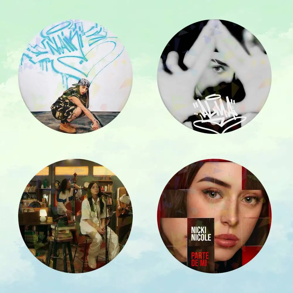 Rapper N-Nicki N-Nicole naiki Badge Round Brooch Exquisit Enamel Lapel Pins for Gift Clothes Hat Backpack Accessorie