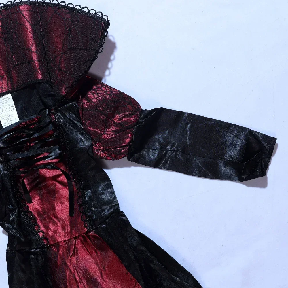 Halloween Gothic Dark Court Kinder Vampir Geisterbraut Hexe Kostüm Unisex Kinder Party Cosplay Kleidung Outfits – Detail 8