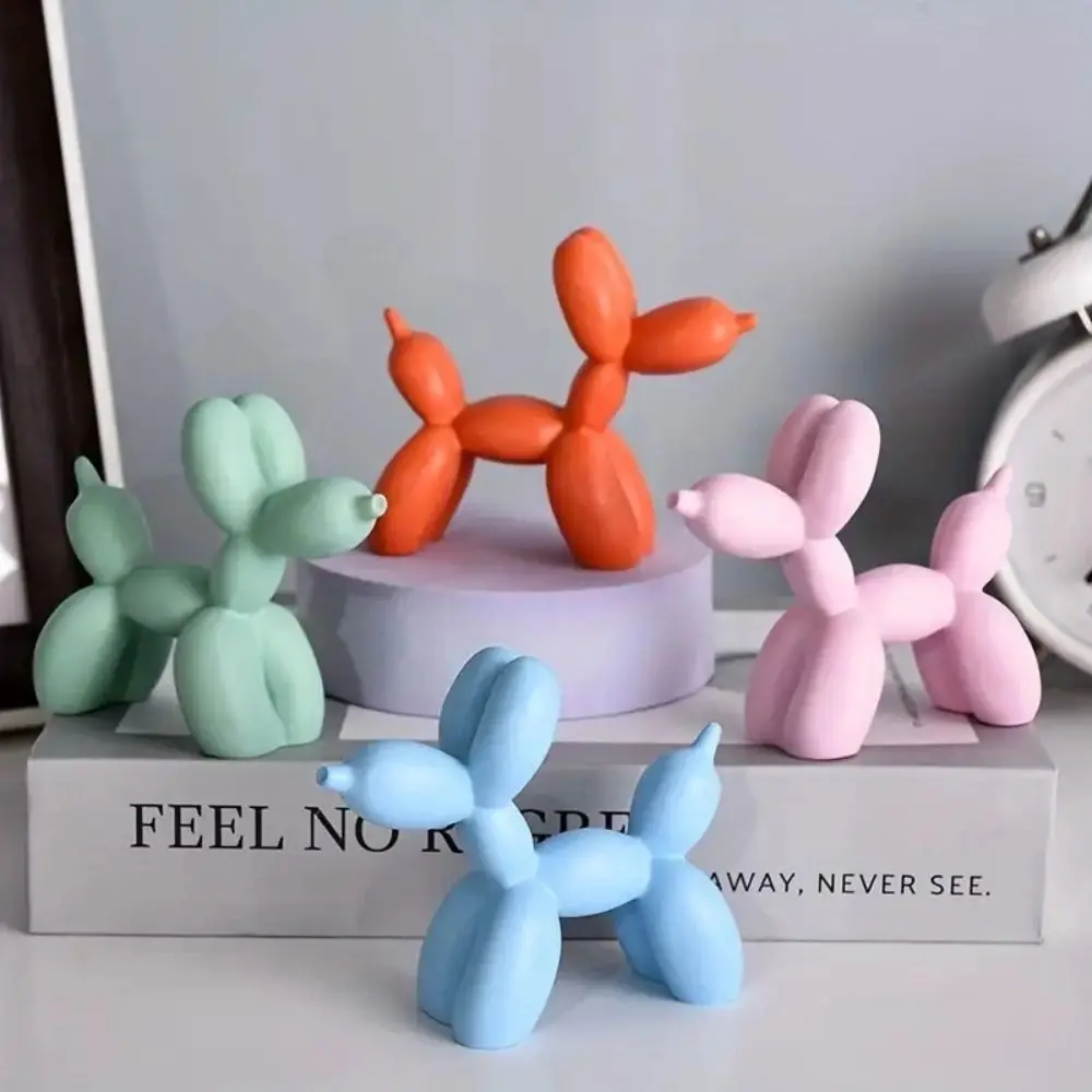 

Modern Style Balloons Puppy Statues Desktop Ornaments Resin Puppy Craft Sculpture Animal Stand Nordic Cartoon Dog Figurine