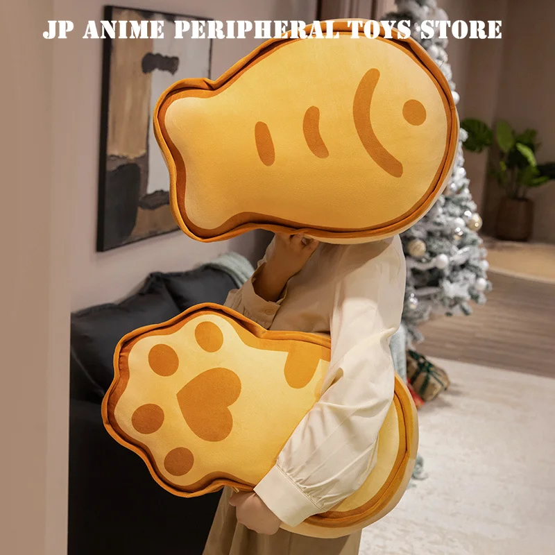 2025年 魚肉餅クッキーぬいぐるみ 可愛い猫の手型ビスケットぬいぐるみ枕 部屋飾り 子供の誕生日 クリスマスプレゼント