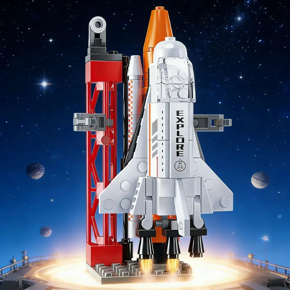 TOYLINX 115PCS Launch Spaceship Space Shuttle Building Blocks Set Exploration Construction Rocket Toy Bricks Space for Boys Girl