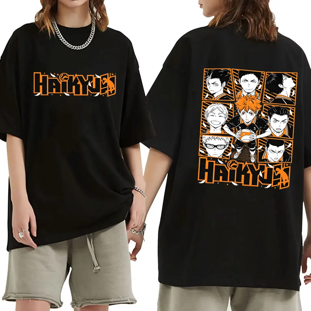 Anime Haikyuu Merch T-shirt Tobio Kageyama Hinata Shoyo Graphic T Shirts Men's Women's Cartoon Manga Merch T Shirt Streetwear