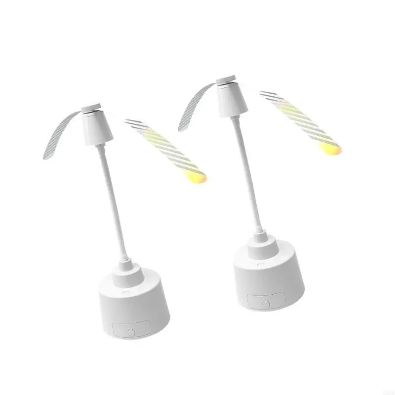 Rechargeable Fly Fan LED Light Cooling Wind Physical Insect Protective Outdoor 
