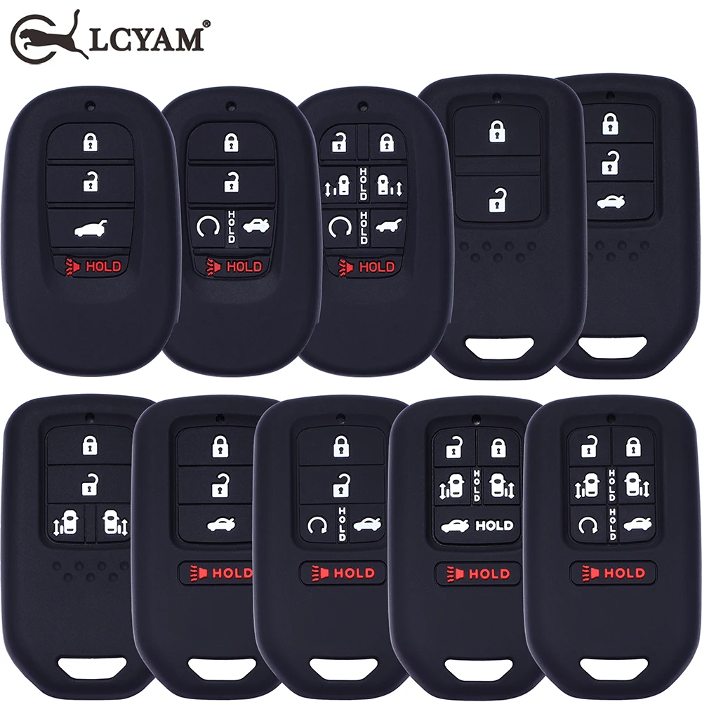 Key Fob Cover for Honda Odyssey Ridgeline MPV Freed Jazz HR-V Passport CR-V Accord Civic, Durable Snug-fit Silicone Key Case
