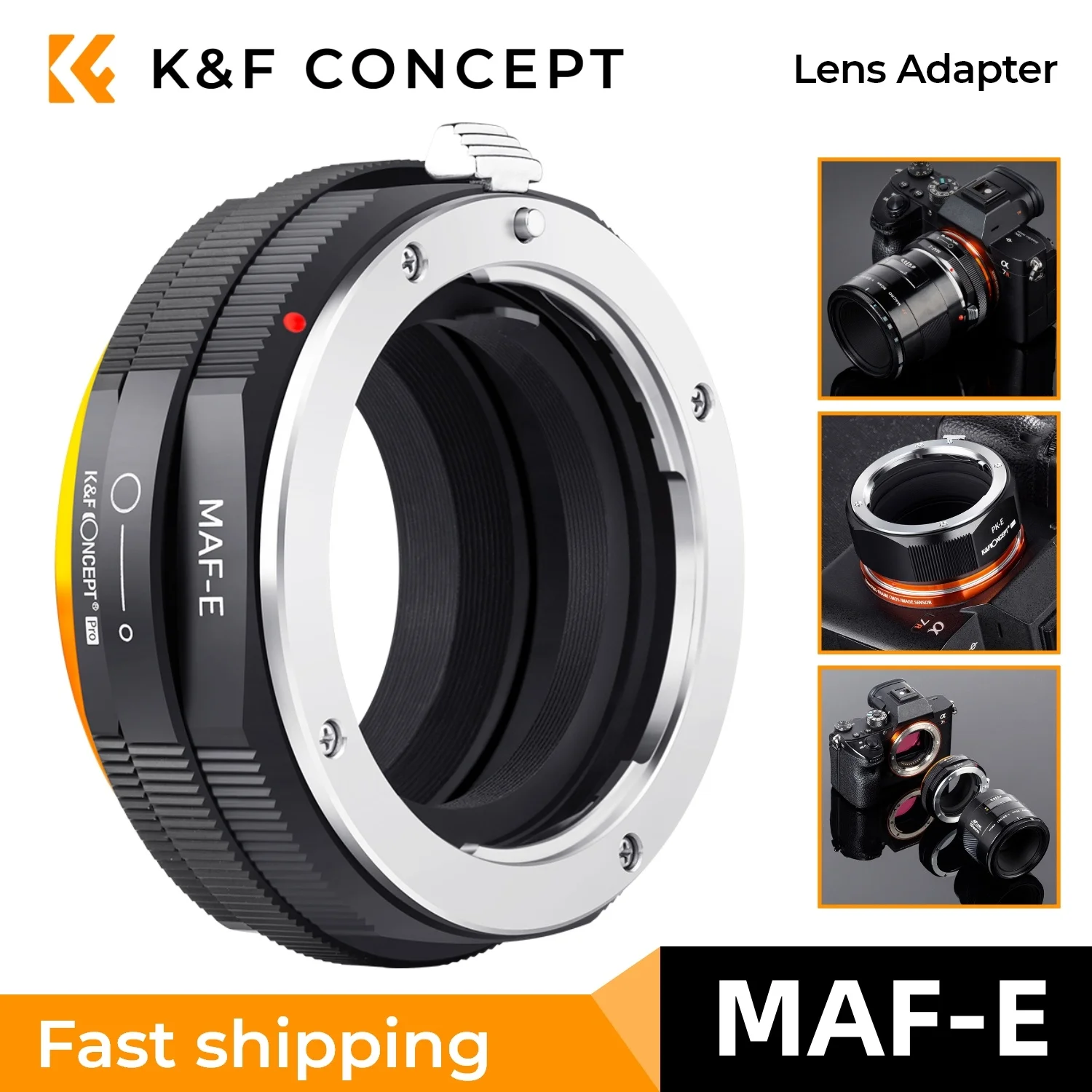 K&F CONCEPT MINOLTA(AF)-NEX Lens Mount Adapter Ring voor Minolta(AF) MAF Lens naar Sony E Mount NEX Lens Camera A5000 A6000 A6400