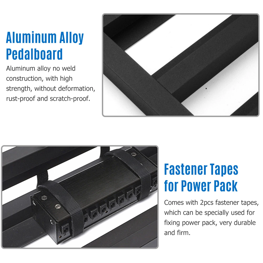 Guitar Effect Pedal Board Aluminum Alloy Pedalboard Sets with Carrying Bag Tapes Strap Guitar Pedal Plate Guitar Accessories