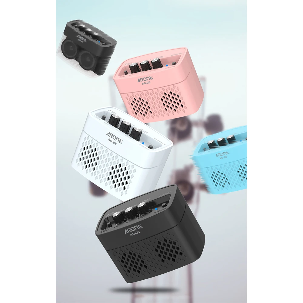 Hot Aroma AG-05M 5W Mini Bluetooth Guitar Speaker Portable Guitar Amplifier Mini Electric Guitar Speaker