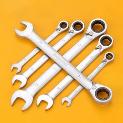 Ratchet Wrench 8-19mm Quick Ratchet Spanner Combination Car Repair Hand Tool Wrenches Kit