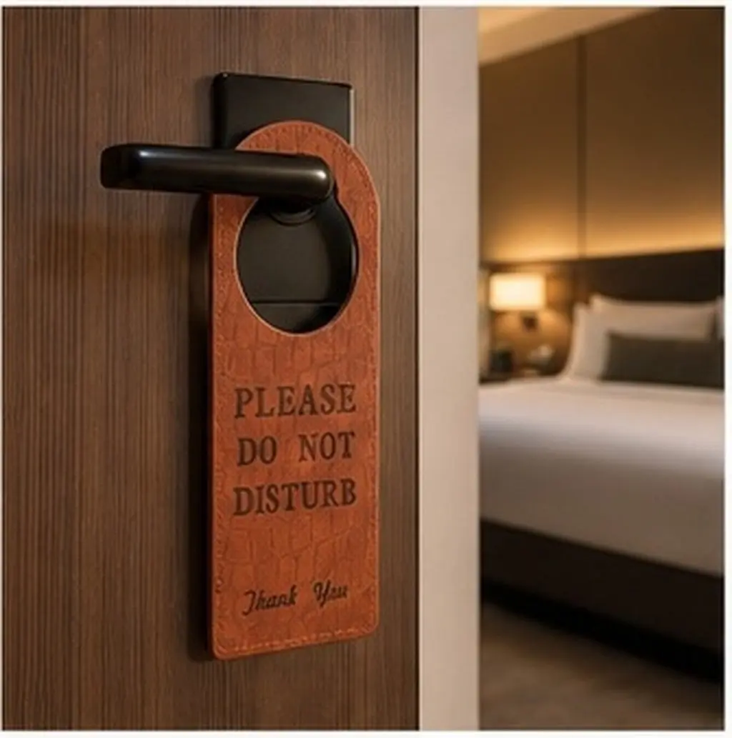 2Pcs Double Sided Hotel Door Sign Please Do Not Disturb Please Make Up Room Doorhanger Privacy Reminder Board Door Handle Sign