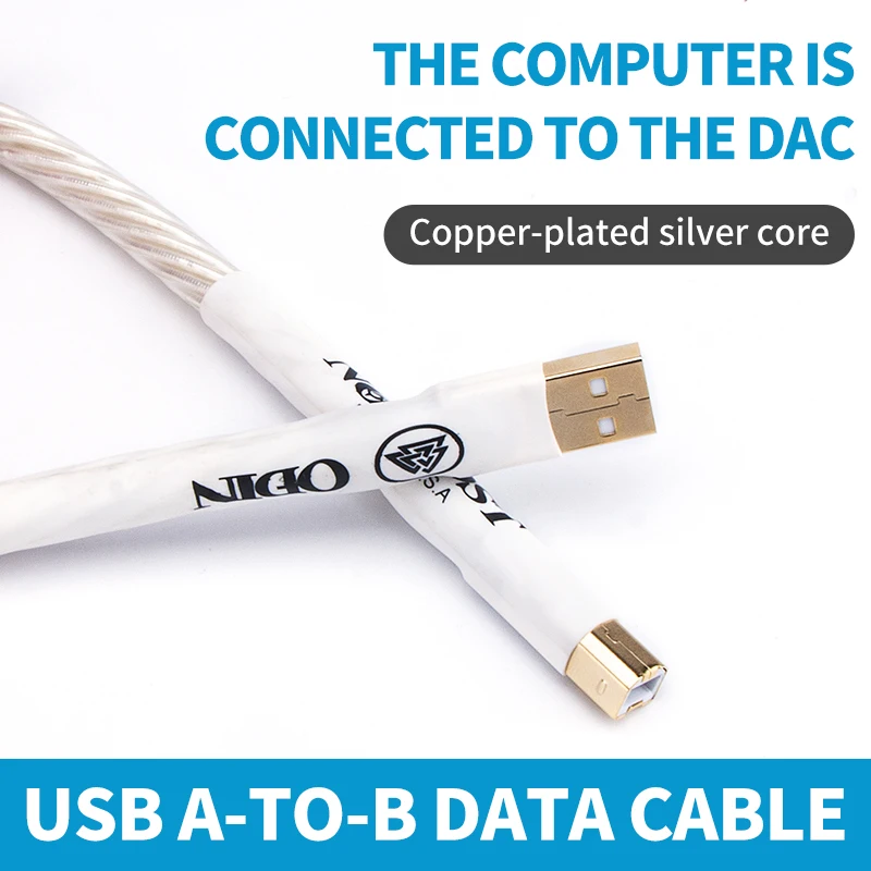 金メッキデコーダ DAC データライン USB ケーブル タイプ A からタイプ B USB サウンドカード
