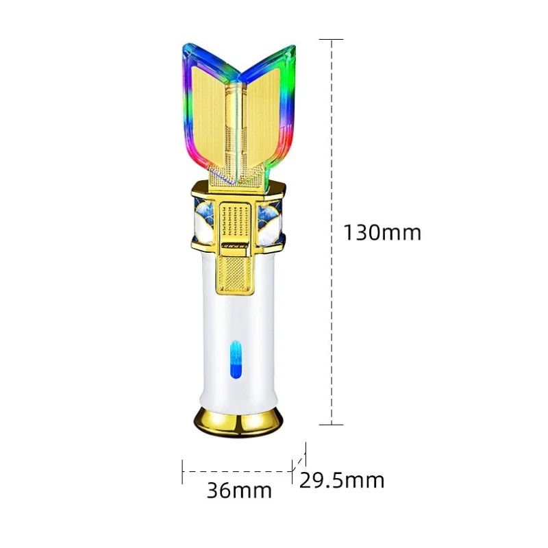 New Fashionable Divine Light Rod Gas Electric Dual Use Lighter Windproof LED Color Light Butane Inflatable USB Lighter - Image 6