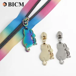 10Pcs 5# Zipper Slider For Nylon Zippers Tape Cat Zipper Pulls Bag Metal Zip Puller Purse Zips Repair Kit DIY Sewing Accessories