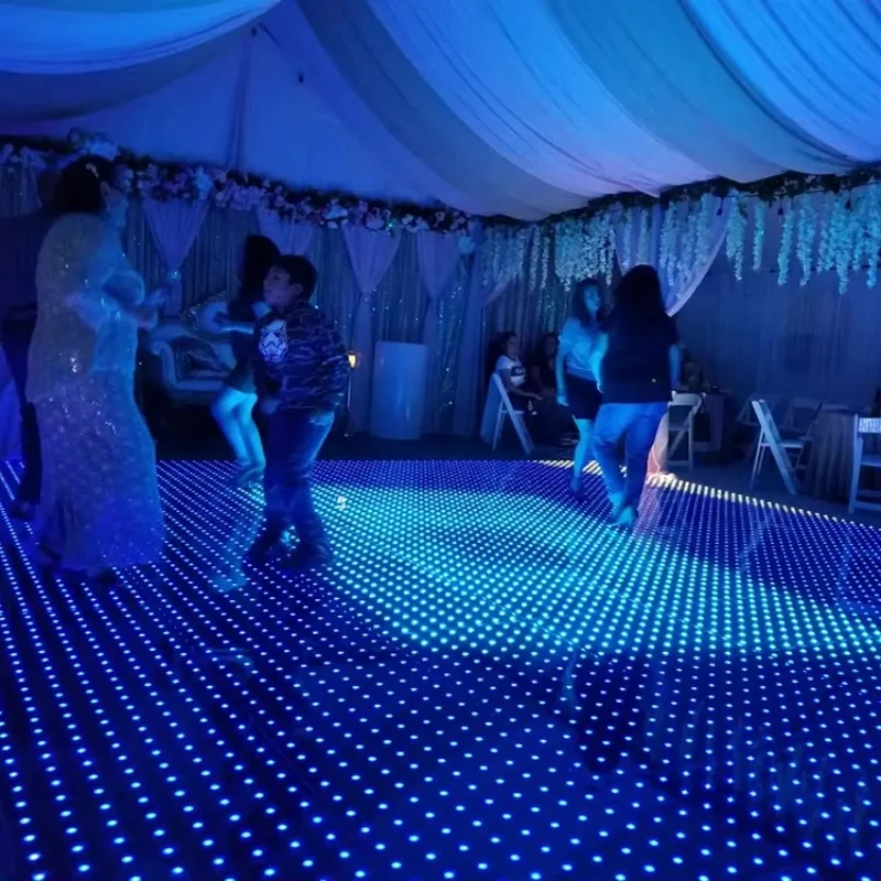 Used Wireless Portable Disco Stage White  Wedding Led Starlit Digital Video Dance Floor Screen Hire Prices